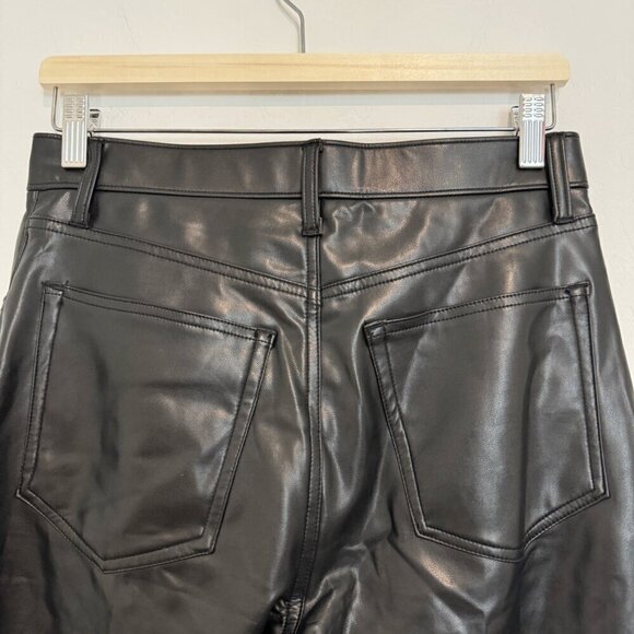 Abercrombie Faux Leather 90s Straight Leg Pants‎ in Black Contemporary Size 29 - Picture 8 of 10